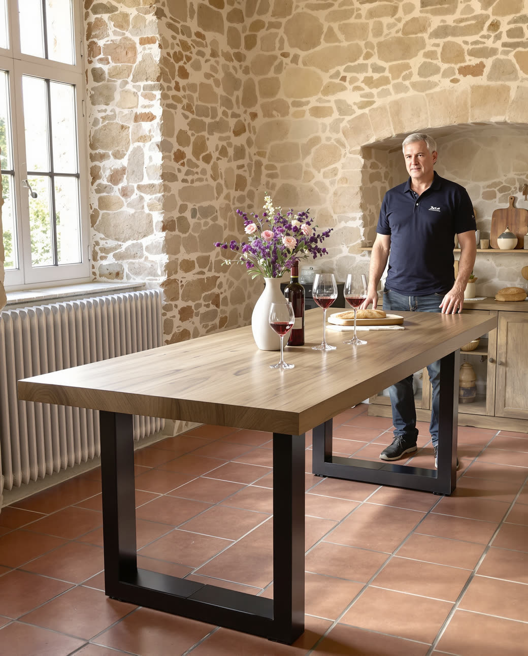 Table bois-métal réalisée par un bricoleur